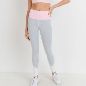 NWT Highwaist Pastel Colorblock Striped Leggings